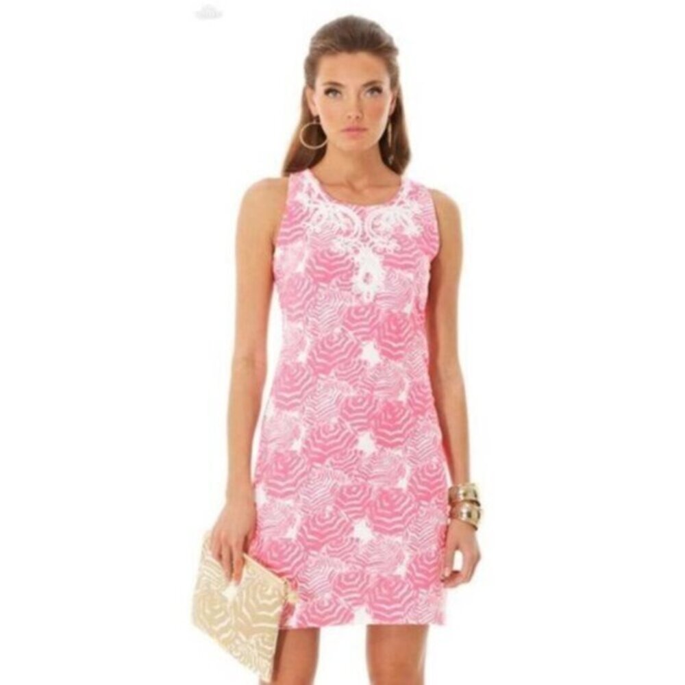 Lilly Pulitzer Foster Shift Dress in Hotty Pink/White 'Oh Cabana Boy' Size XS